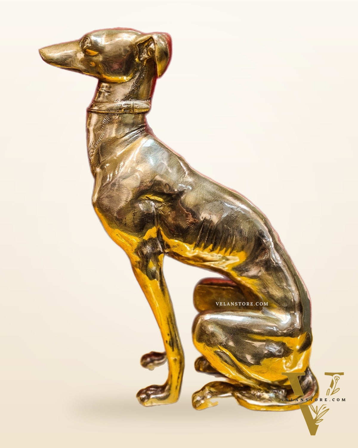 Brass Dog Statues - Pair or Single Piece - Height 23 inches