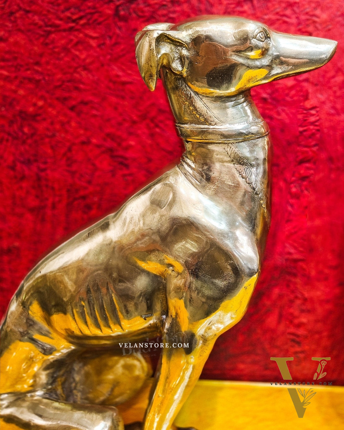 Brass Dog Statues - Pair or Single Piece - Height 23 inches