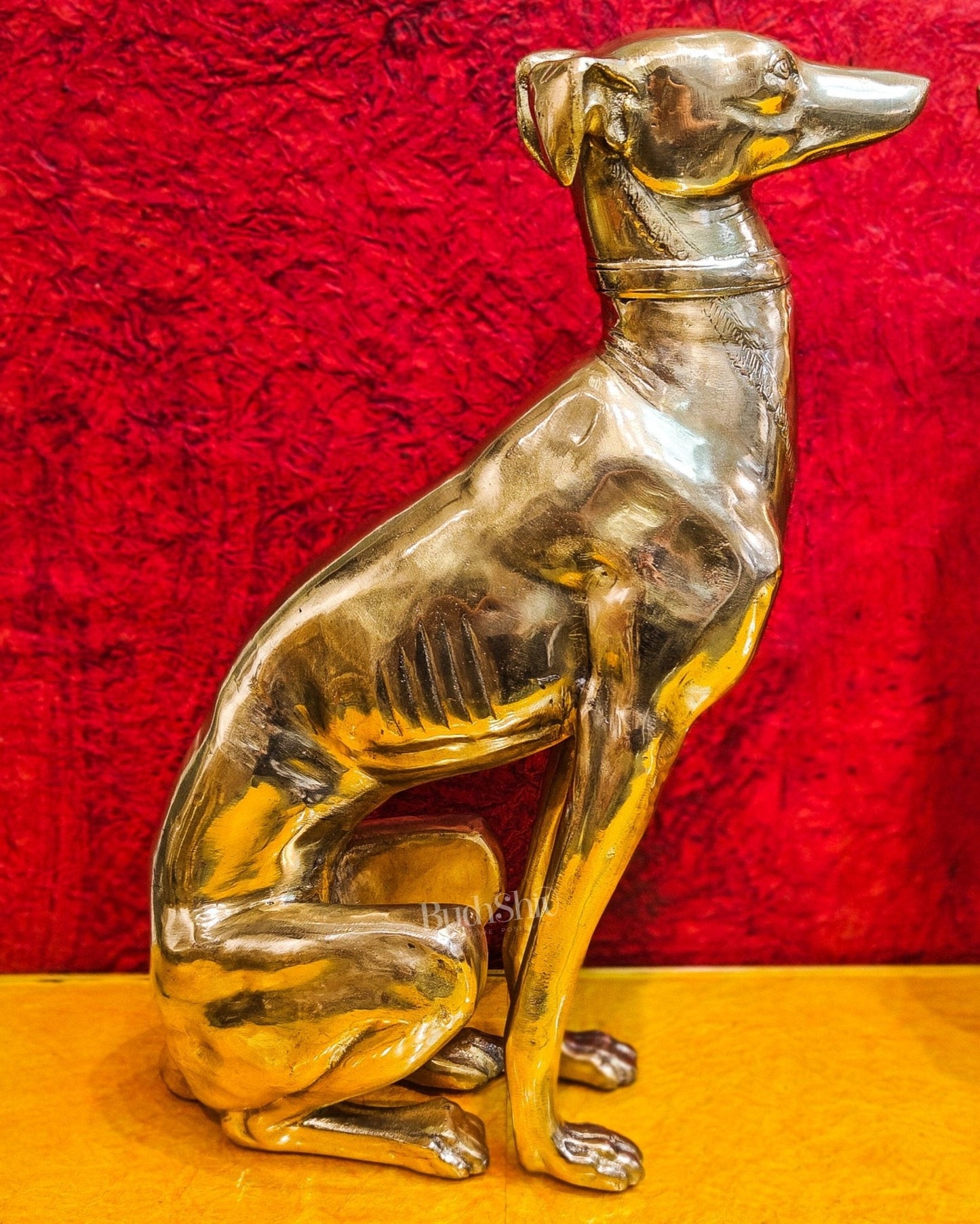 Brass Dog Statues - Pair or Single Piece - Height 23 inches