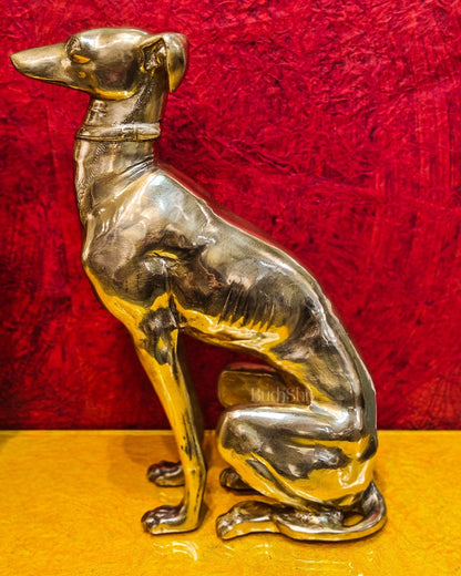 Brass Dog Statues - Pair or Single Piece - Height 23 inches