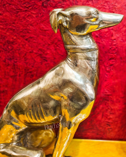 Brass Dog Statues - Pair or Single Piece - Height 23 inches