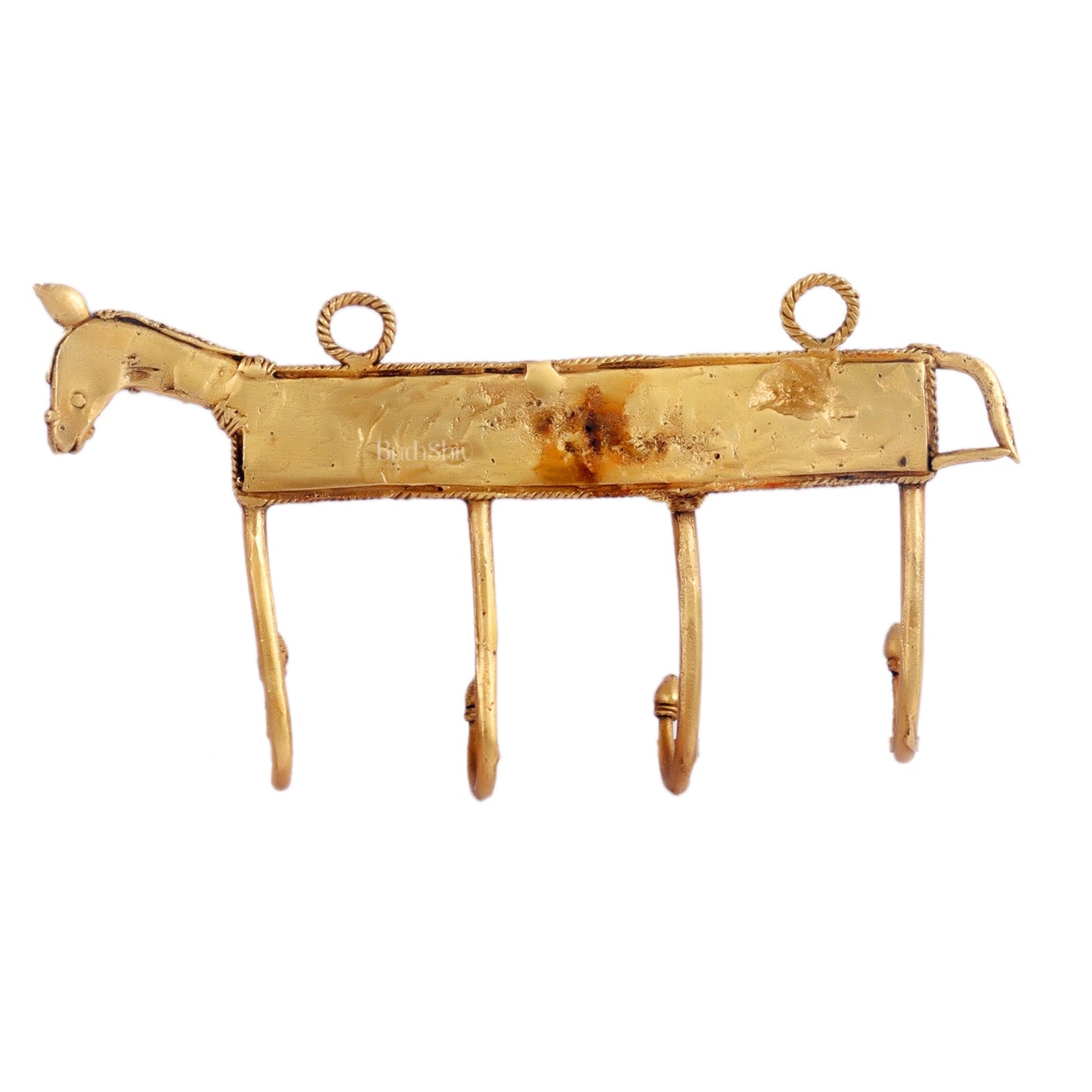 Brass Dokra horse Key Hanger | Handcrafted | 4 Hooks |