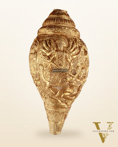Brass Durga Darbar Shankh  – 4.5"x9.5"x4.5", 2 kg