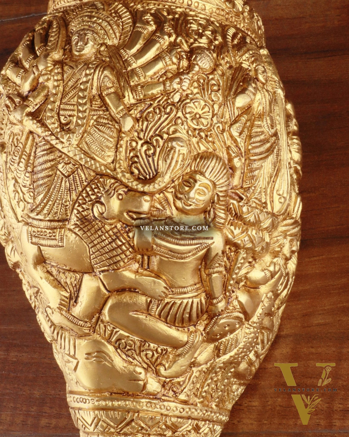 Brass Durga Darbar Shankh  – 4.5"x9.5"x4.5", 2 kg