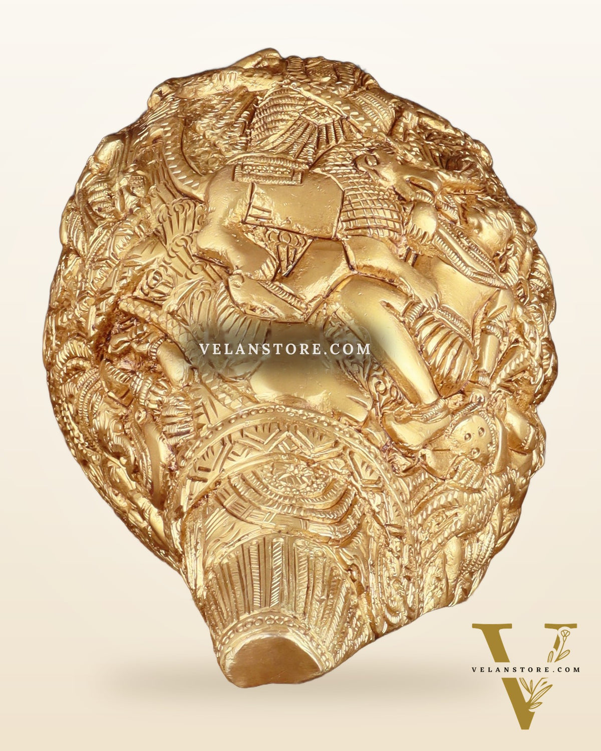 Brass Durga Darbar Shankh  – 4.5"x9.5"x4.5", 2 kg