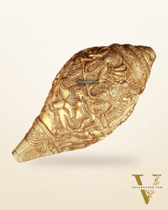 Brass Durga Darbar Shankh  – 4.5"x9.5"x4.5", 2 kg