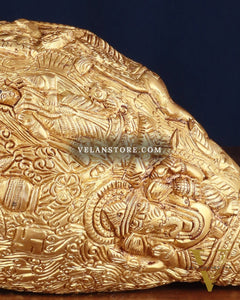 Brass Durga Darbar Shankh  – 4.5"x9.5"x4.5", 2 kg