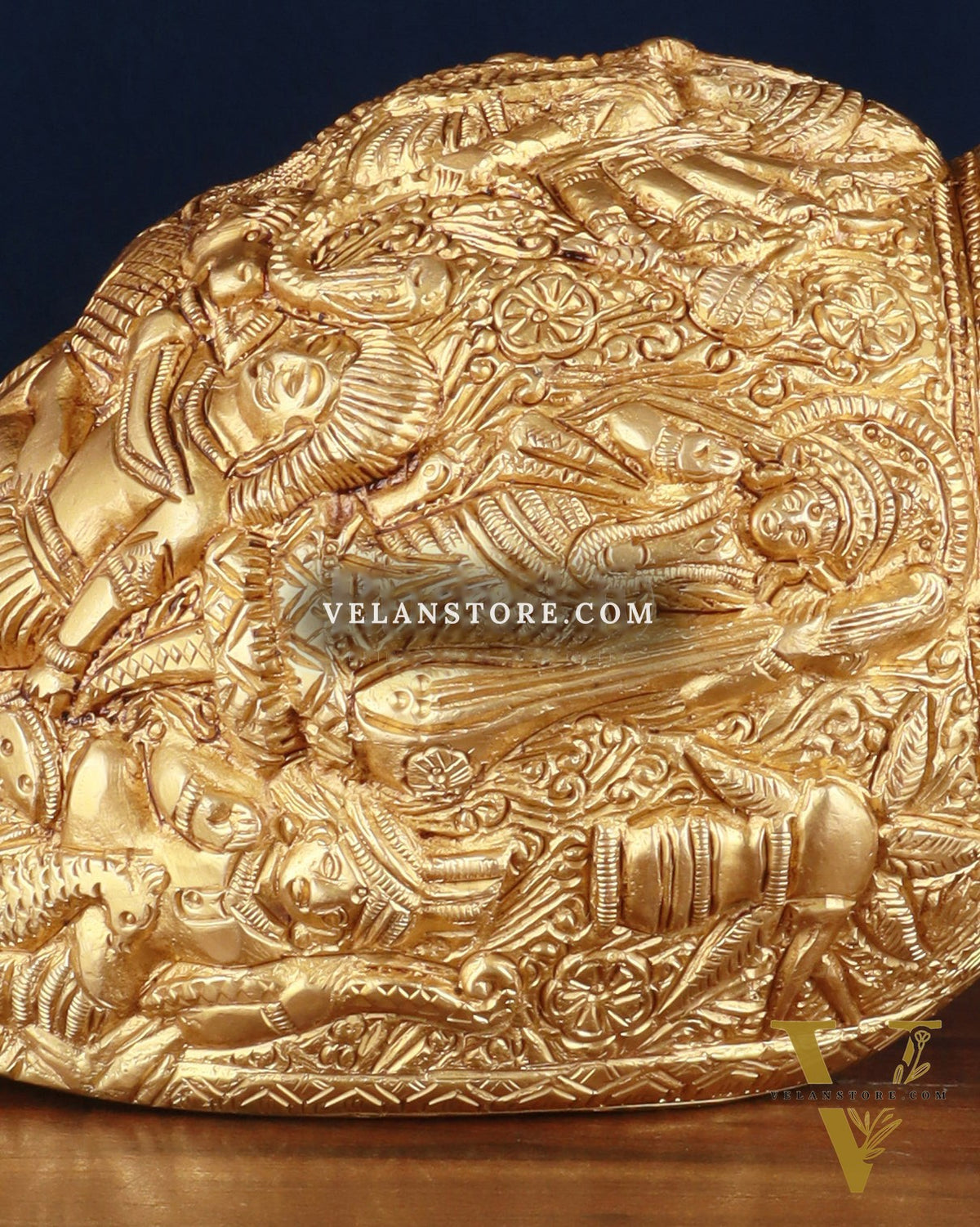 Brass Durga Darbar Shankh  – 4.5"x9.5"x4.5", 2 kg