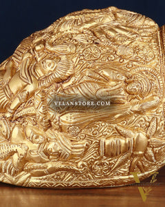 Brass Durga Darbar Shankh  – 4.5"x9.5"x4.5", 2 kg
