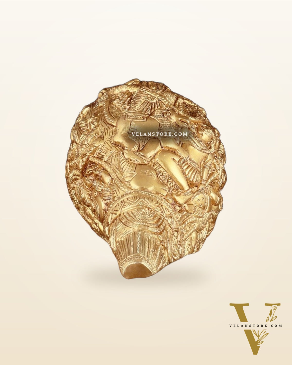 Brass Durga Darbar Shankh  – 4.5"x9.5"x4.5", 2 kg