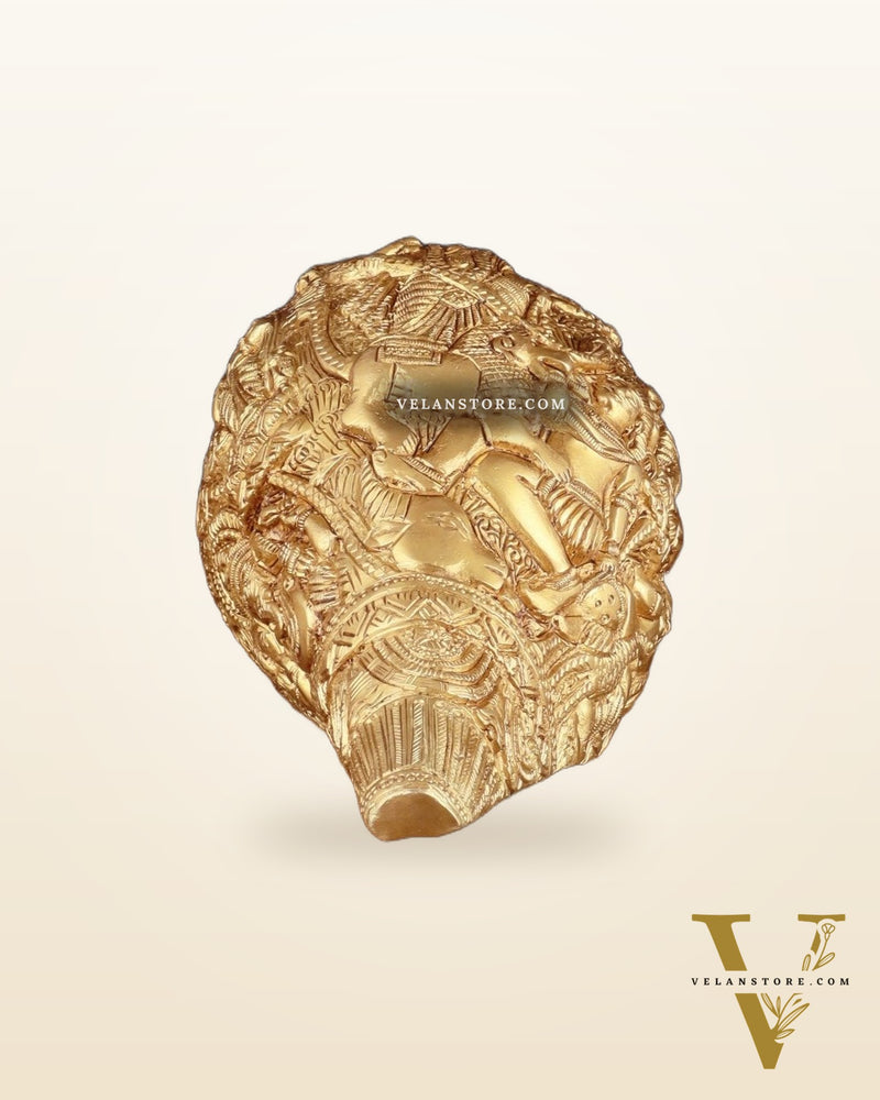 Brass Durga Darbar Shankh  – 4.5"x9.5"x4.5", 2 kg