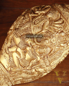 Brass Durga Darbar Shankh  – 4.5"x9.5"x4.5", 2 kg