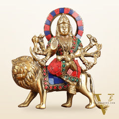 Brass durga mata idol 6 inch
