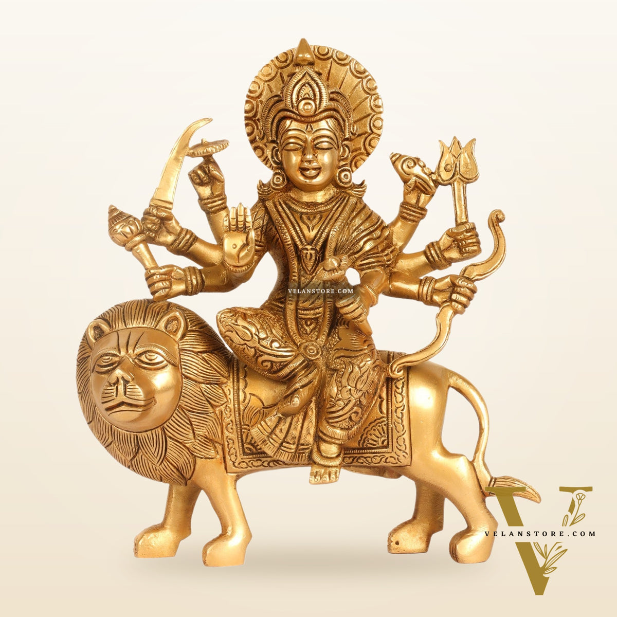 Brass Durga Superfine Statue 8"
