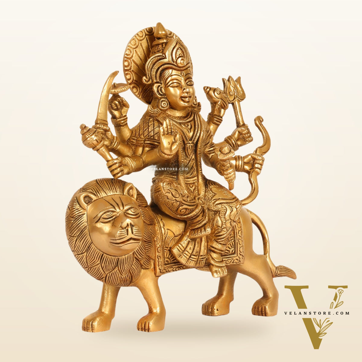Brass Durga Superfine Statue 8"