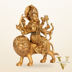 Brass Durga Superfine Statue 8"