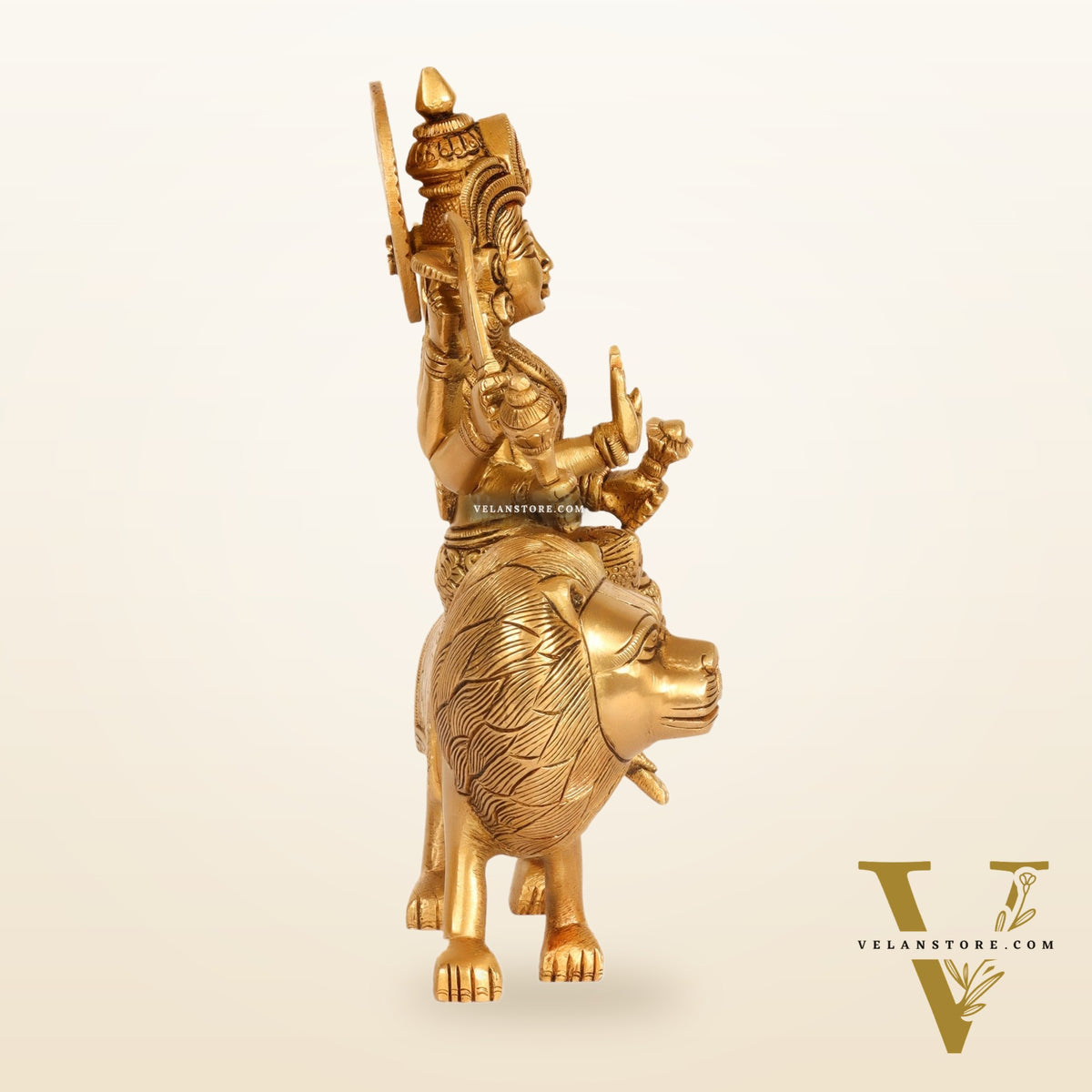 Brass Durga Superfine Statue 8"