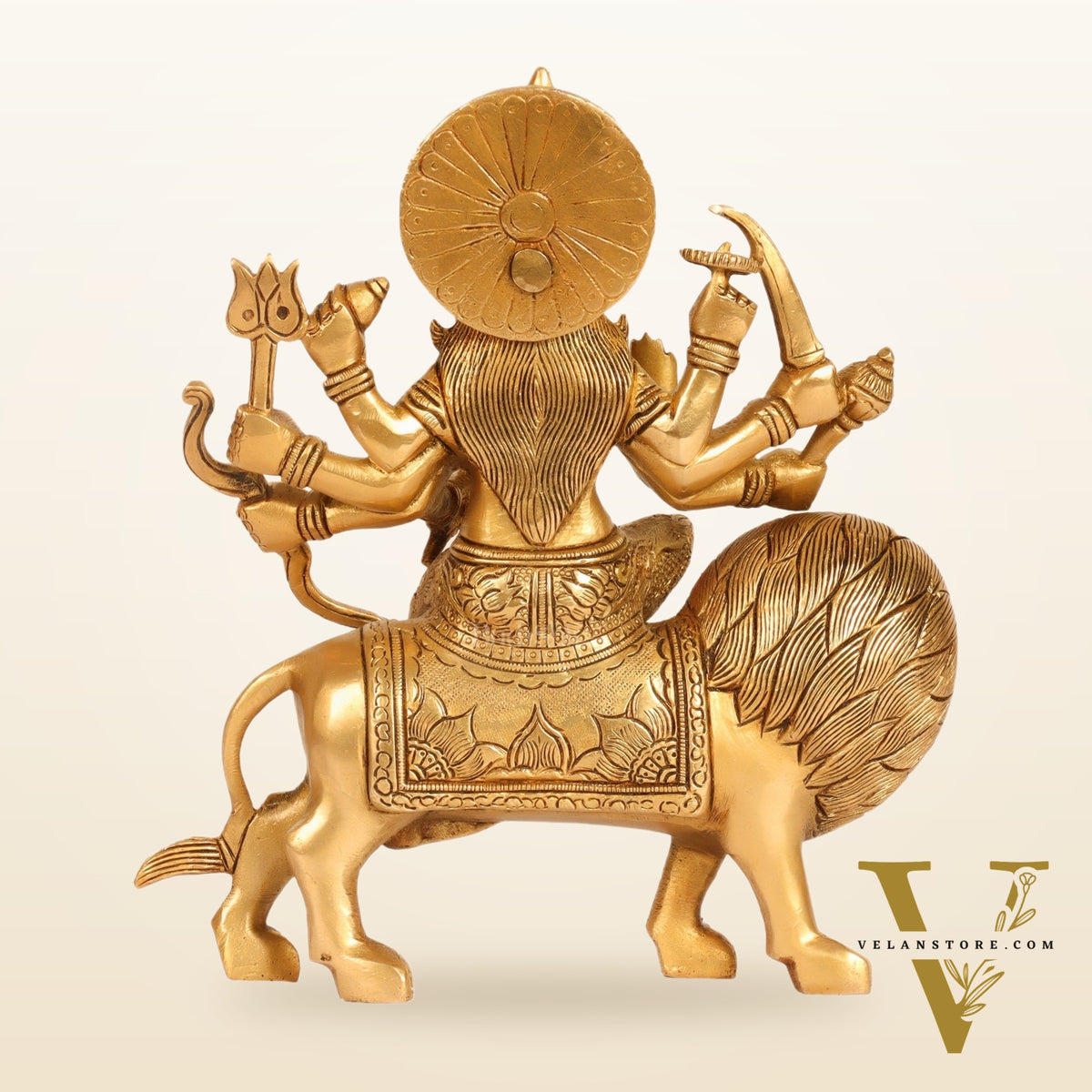 Brass Durga Superfine Statue 8"