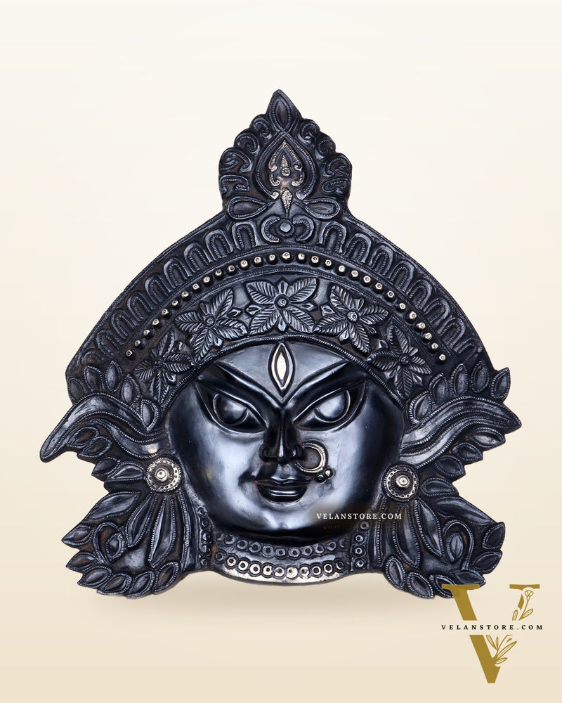 Brass Durga Wall Hanging 8x11 inch black edition