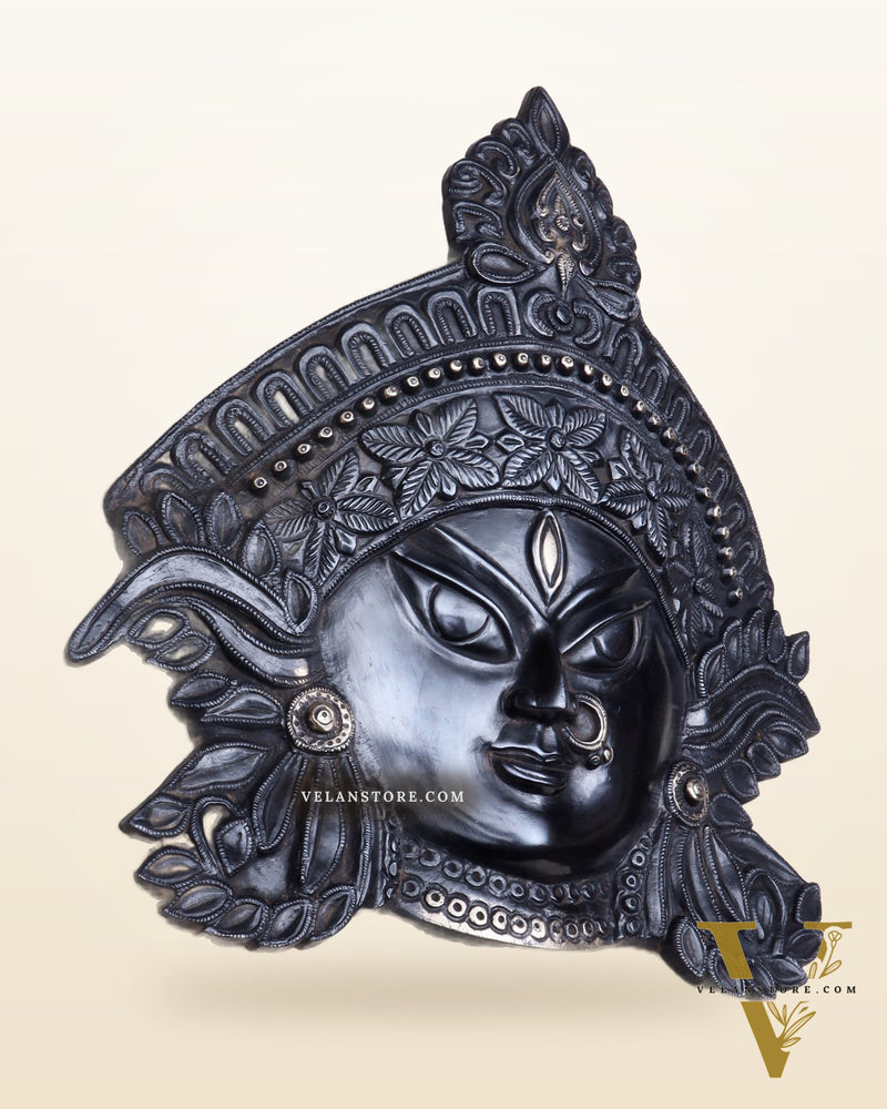Brass Durga Wall Hanging 8x11 inch black edition