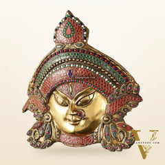 Brass Durga Wall Hanging 8x11 inch