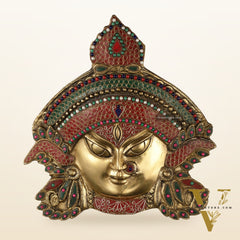 Brass Durga Wall Hanging 8x11 inch