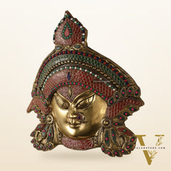 Brass Durga Wall Hanging 8x11 inch