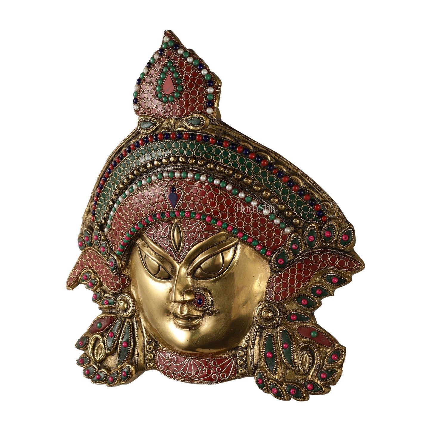 Brass Durga Wall Hanging 8x11 inch
