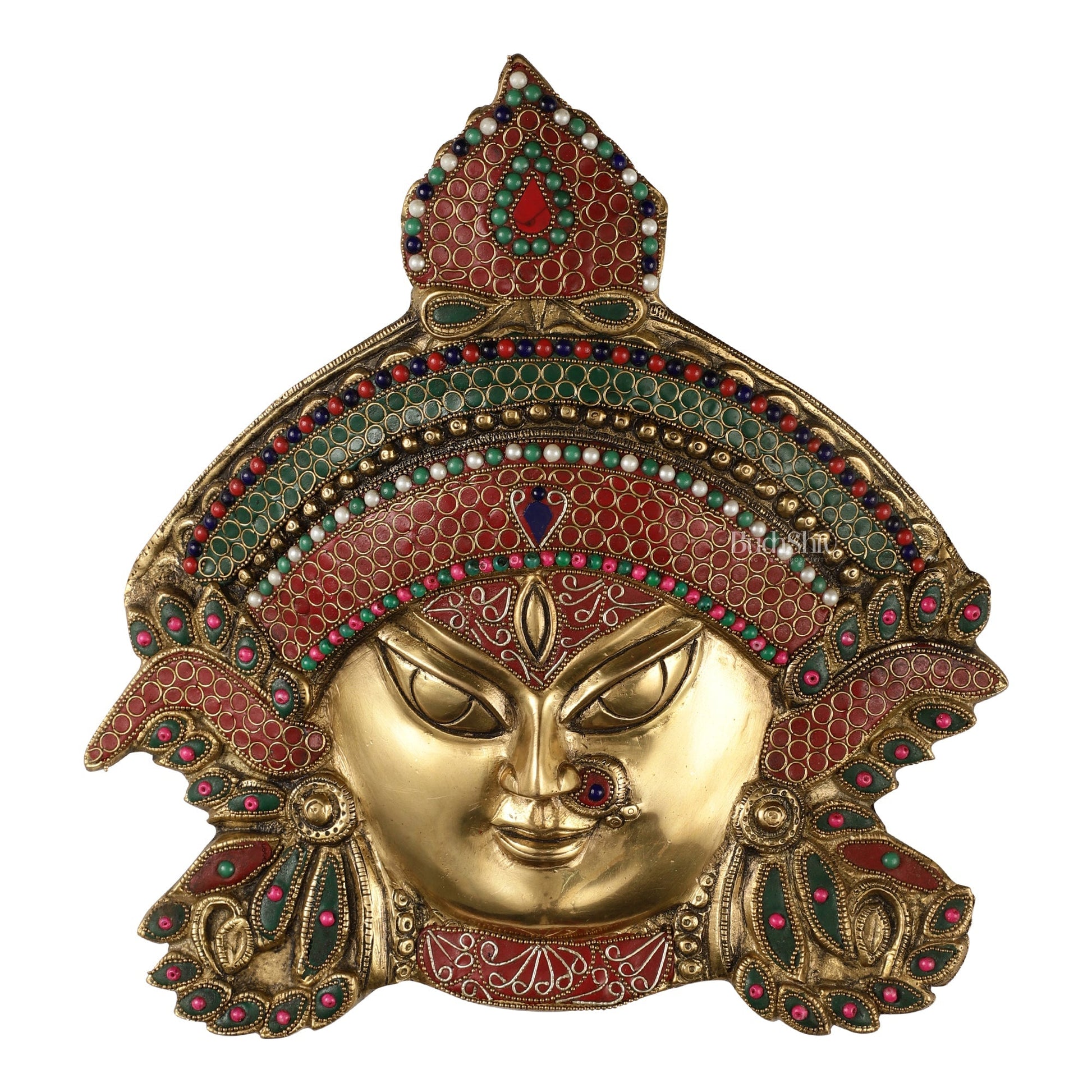 Brass Durga Wall Hanging 8x11 inch