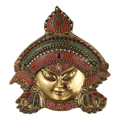 Brass Durga Wall Hanging 8x11 inch