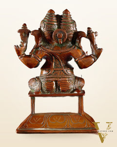 Brass Dvimukha Ganapati Statue – Two-Faced Form with Dual Trunk Direction 6"