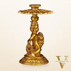 Brass Elegant Angel Table Showpiece Candle Holder 6"