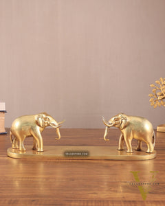 Brass Elephant Book Holder Showpiece – Pair 14.5"