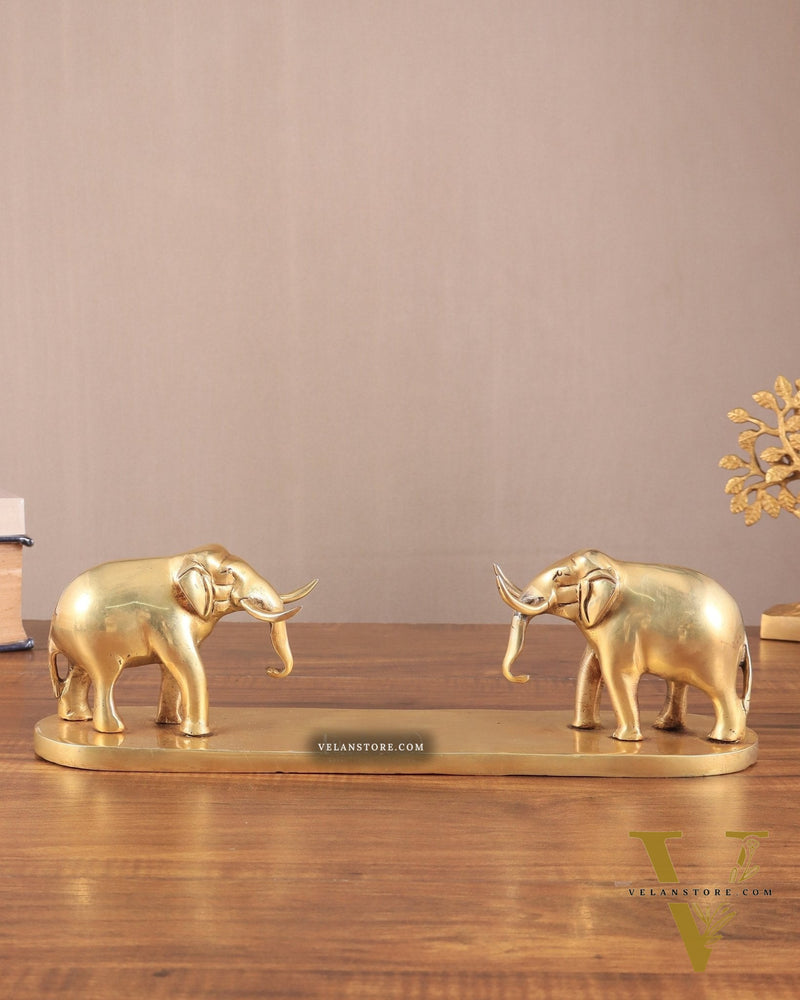 Brass Elephant Book Holder Showpiece – Pair 14.5"