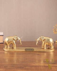 Brass Elephant Book Holder Showpiece – Pair 14.5"