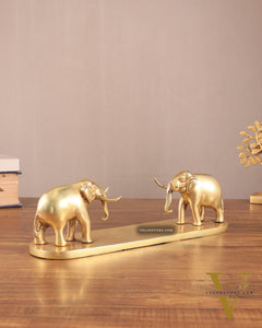 Brass Elephant Book Holder Showpiece – Pair 14.5"