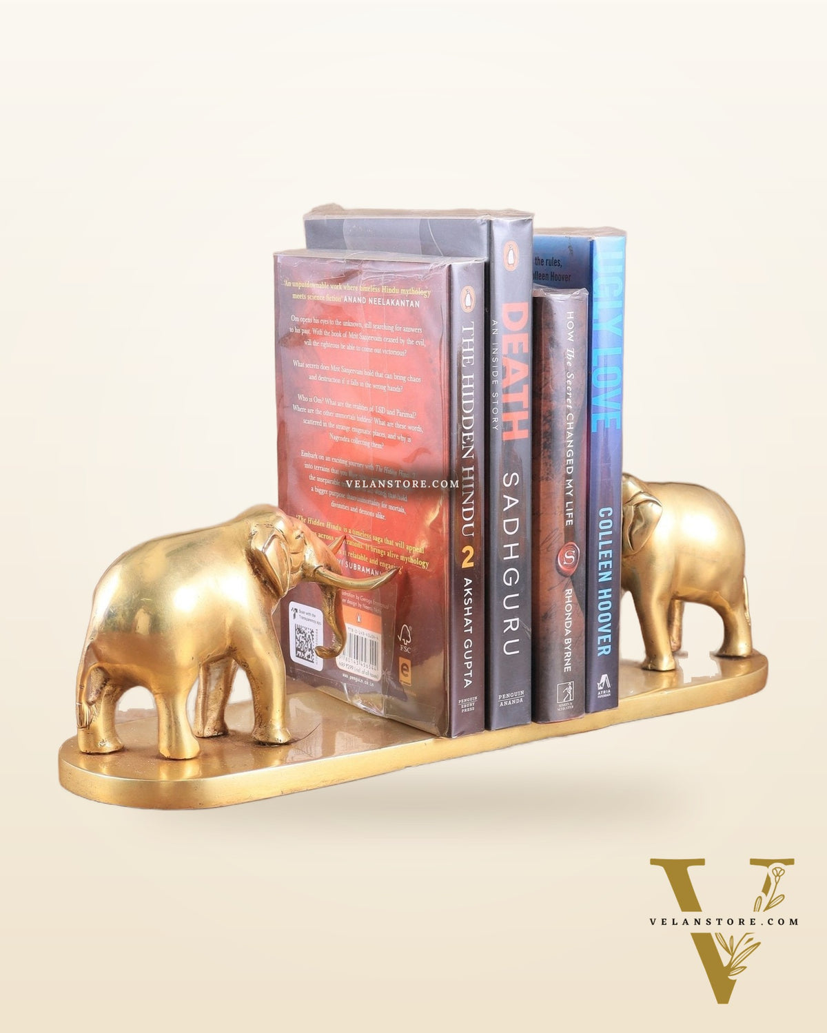 Brass Elephant Book Holder Showpiece – Pair 14.5"
