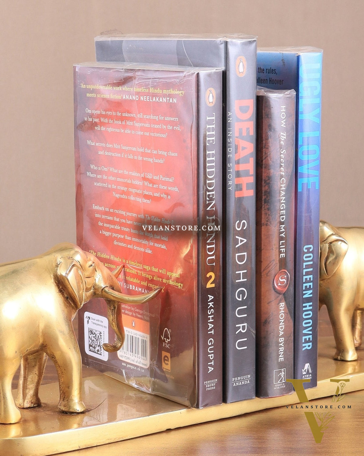 Brass Elephant Book Holder Showpiece – Pair 14.5"