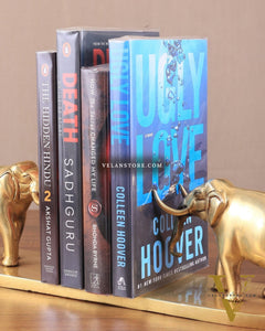 Brass Elephant Book Holder Showpiece – Pair 14.5"
