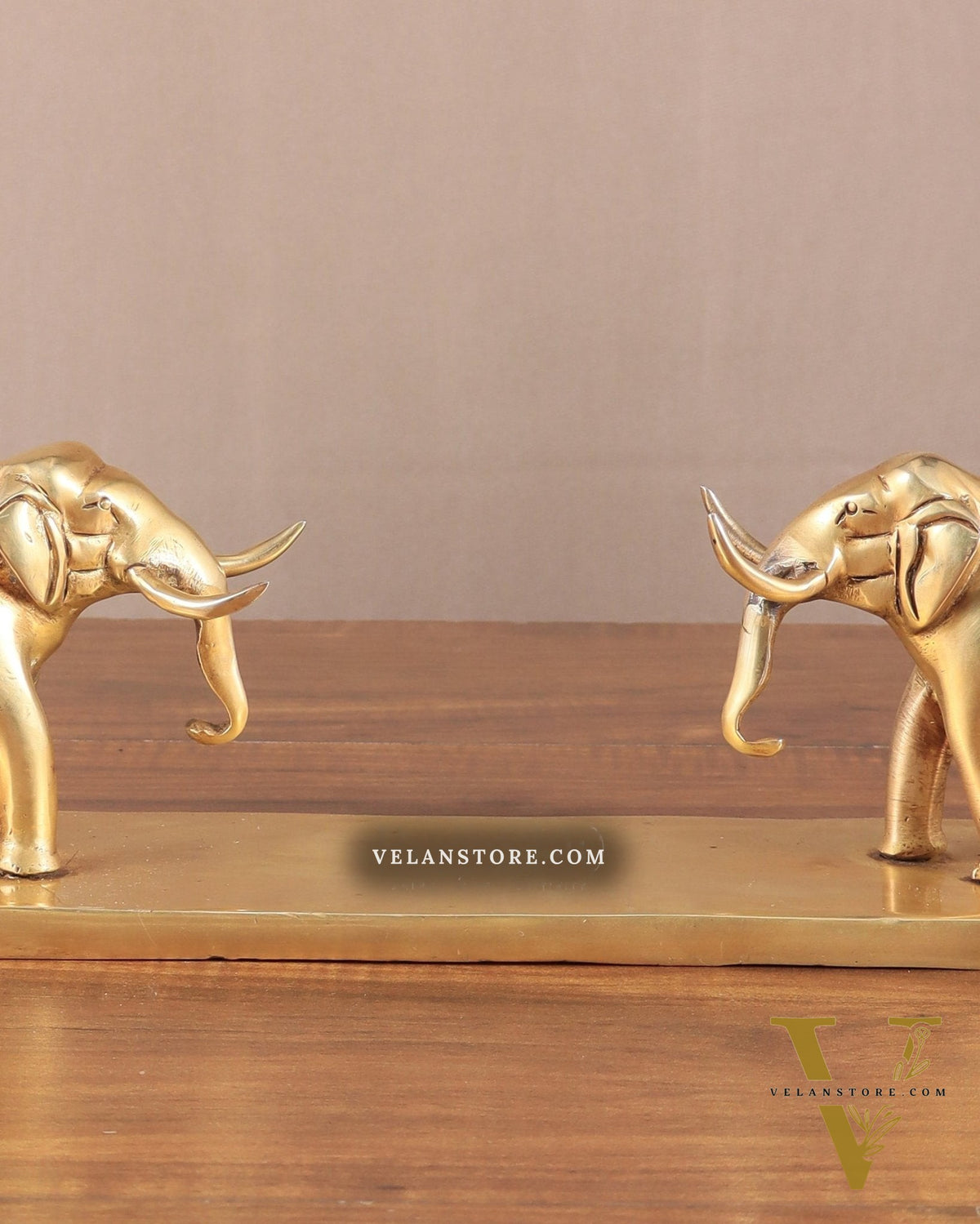 Brass Elephant Book Holder Showpiece – Pair 14.5"