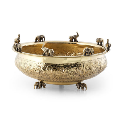 Elephant Brass Urli Bowl