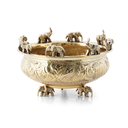 Elephant Brass Urli Bowl
