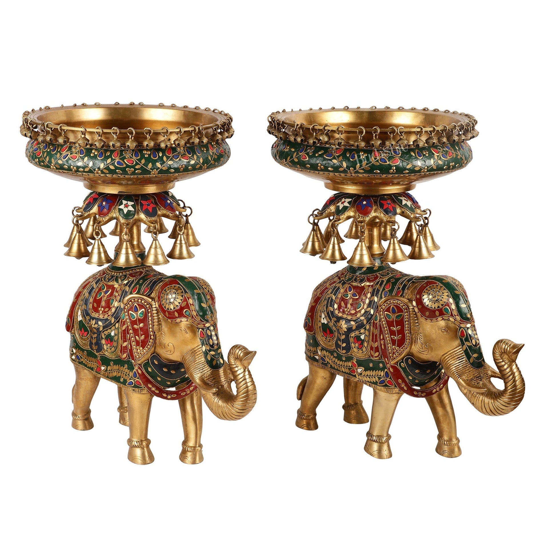Brass elephant urli Large 21 inch pair