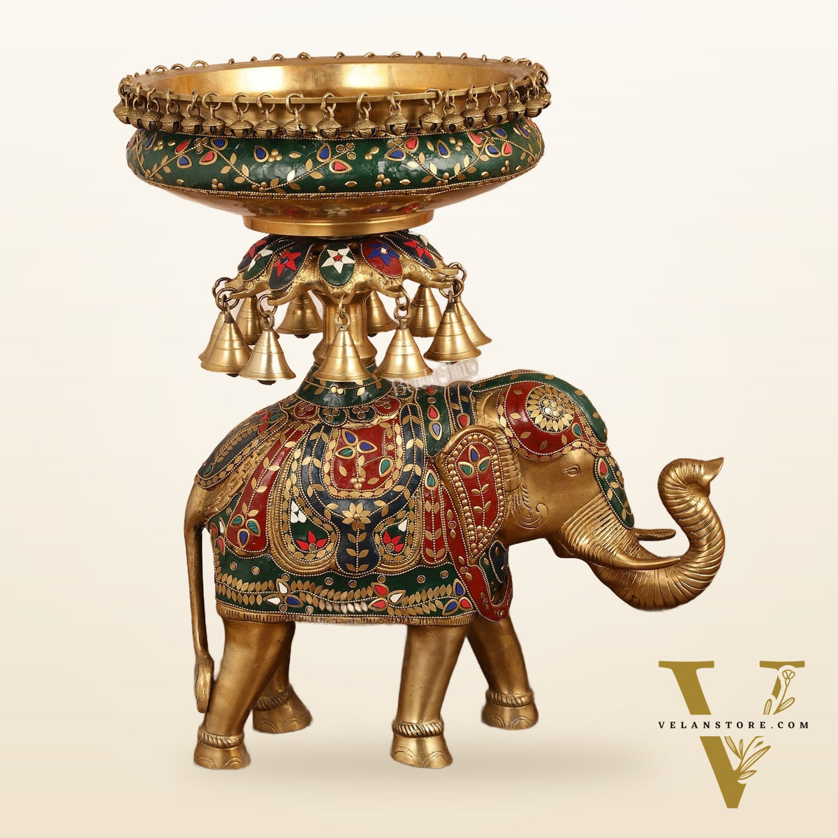 Brass elephant urli Large 21 inch