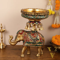 Brass elephant urli Large 21 inch