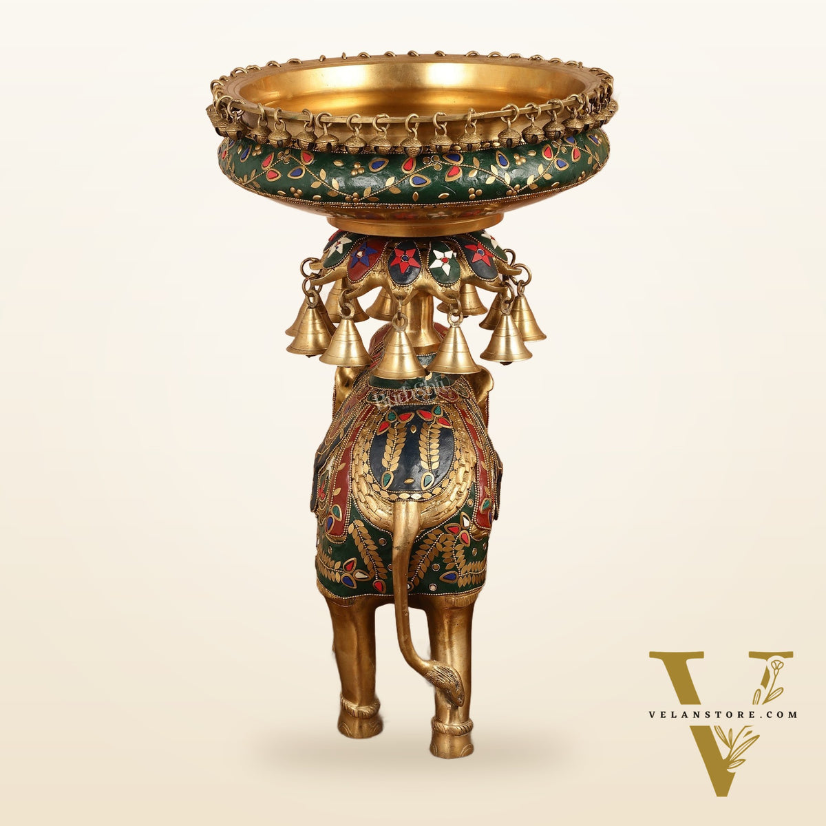 Brass elephant urli Large 21 inch