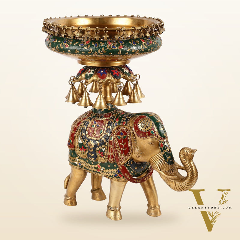 Brass elephant urli Large 21 inch