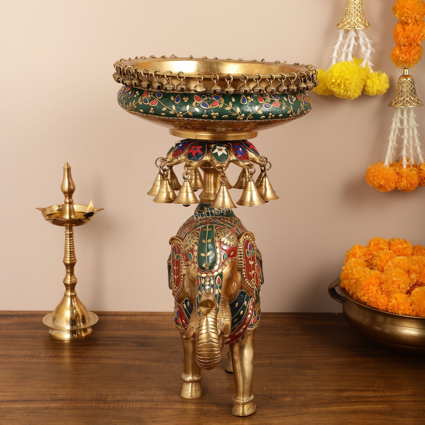 Brass elephant urli Large 21 inch