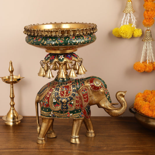 Brass elephant urli Large 21 inch