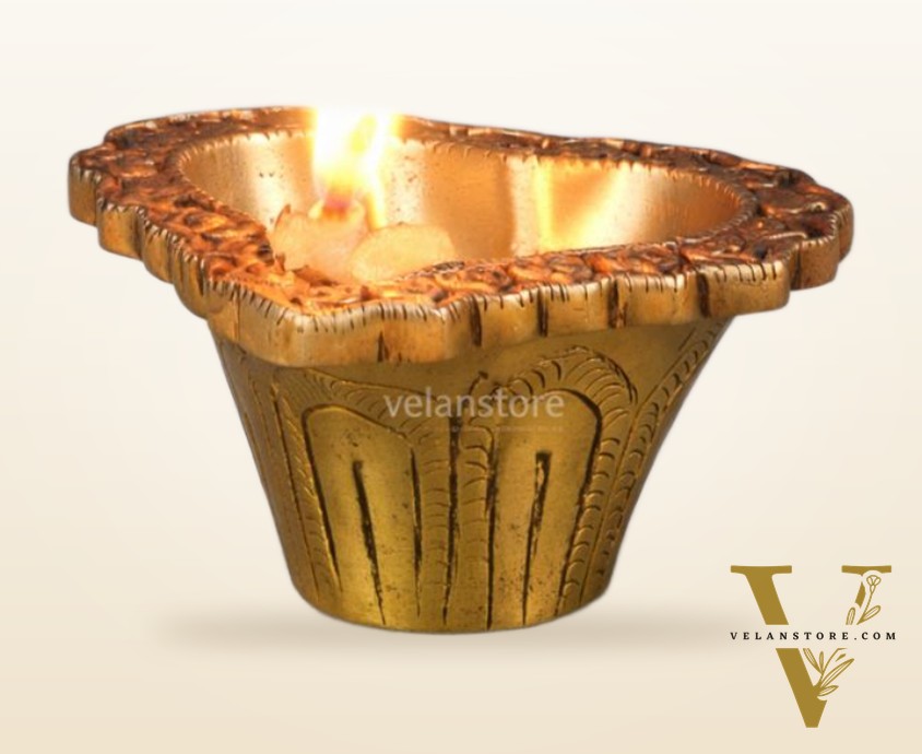 Brass engraved diya small size set of 5